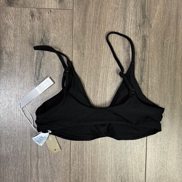 J.Crew Classic Sculpt Lana Bikini Top SZ S Black V-Neck Removable Pad Adjustable - Picture 7 of 9